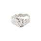 BLOSSOM organic shaped ring, silver-plated, with a handcrafted wavy design and unfinished edges, reflecting Pilgrim's sustainable and trendy Danish craftsmanship.