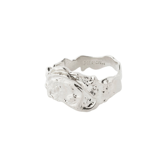 BLOSSOM recycled organic shaped ring silver-plated