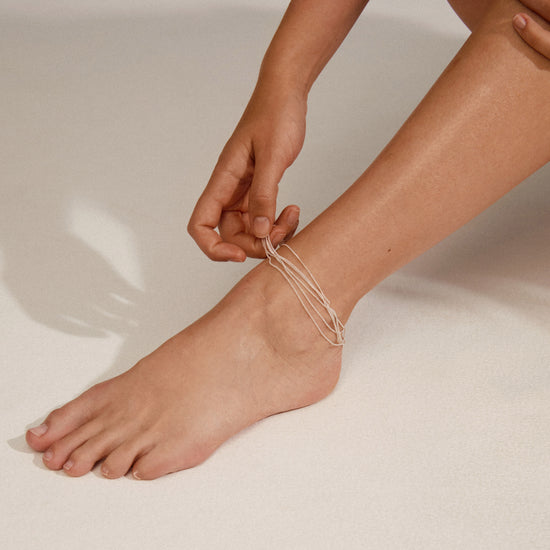 PAUSE recycled ankle chain silver-plated