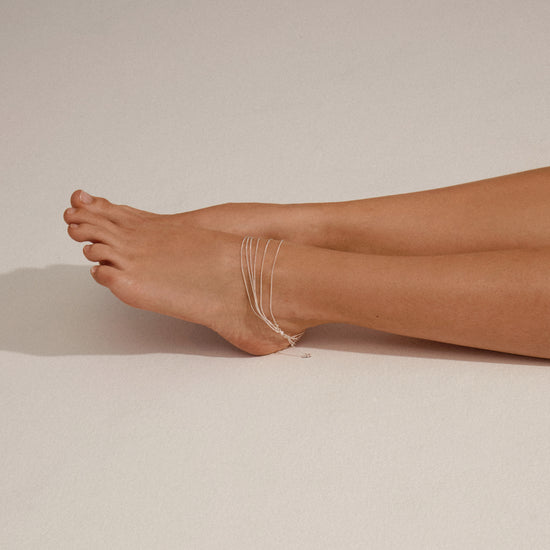 PAUSE recycled ankle chain silver-plated