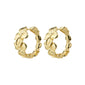 ECHO hoop earrings gold-plated, featuring a romantic flower design, embody Pilgrim's timeless style, crafted from 99% recycled materials for classic beauty.