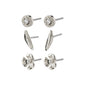 ECHO recycled earrings 3-in-1 set silver-plated