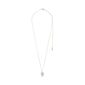 CONNECT crystal necklace silver-plated, featuring a heart-shaped pendant adorned with Preciosa crystals, on a slender silver chain with extension for versatile wear.