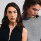 CONNECT crystal necklace silver-plated on woman’s neck, featuring a slender chain and sparkling organic-shaped pendant, embodying Pilgrim's blend of timeless and trendy.