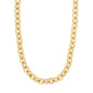 PHASE necklace gold-plated, featuring polished oval links and a decorative clasp, offers a stylish, adjustable chain for a versatile, edgy look.