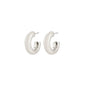 PHASE small hoops silver-plated: Chunky C-shaped semi-hoops with a polished silver finish, featuring a straight post. Ideal for a refined, trendy autumn style.