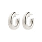 PHASE medium hoops, silver-plated, with a chunky, crescent silhouette, offering quiet luxury and crafted from 99% recycled materials, ideal for a refined, polished look.