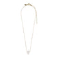 CHAKRA Quartz Crystal necklace gold-plated with a raw clear quartz pendant on a 40 cm gold chain, showcasing minimalist Scandinavian craftsmanship.