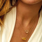 CHAKRA Quartz Crystal necklace gold-plated, featuring a clear quartz pendant on a woman's neck, highlighting its raw elegance and positive energy appeal.