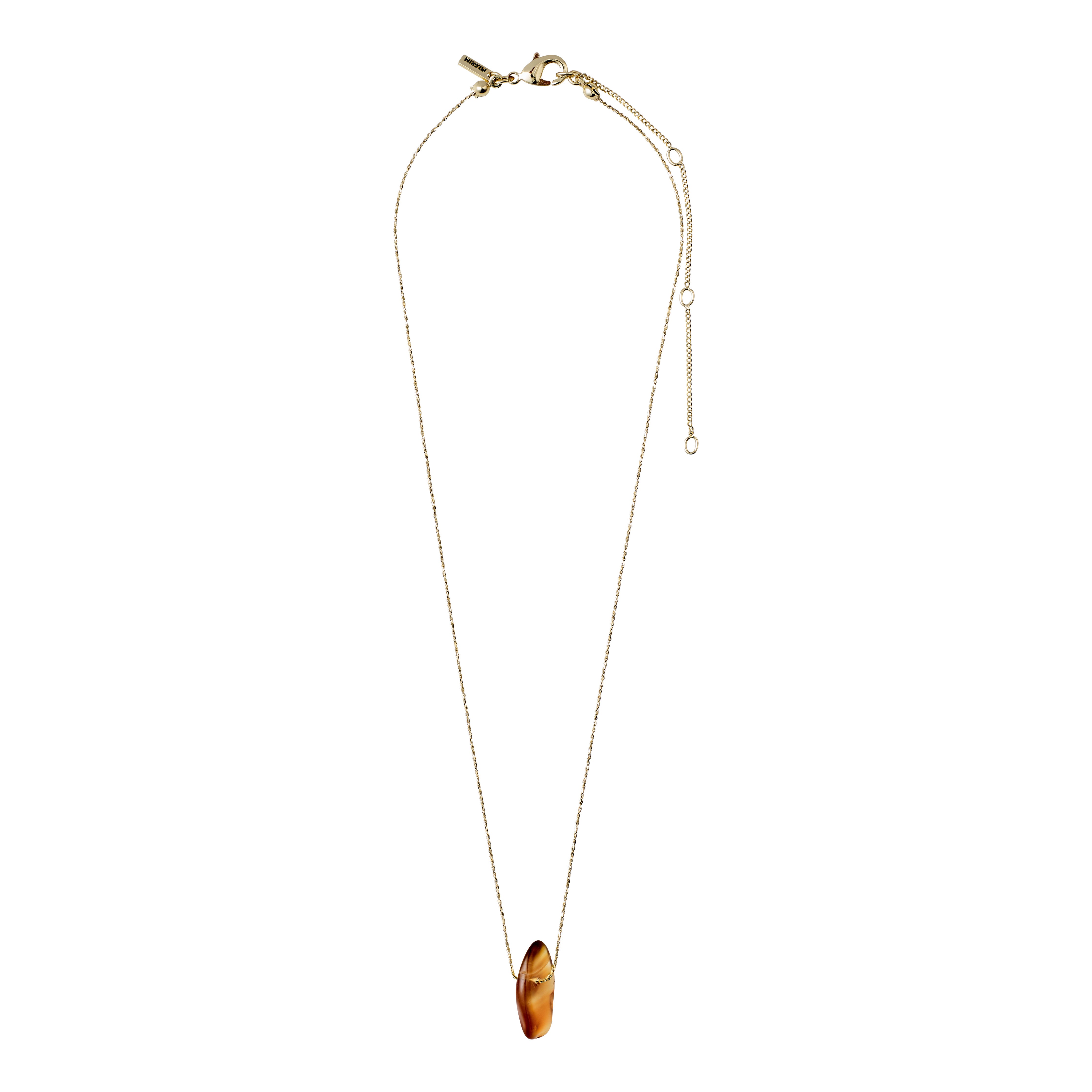 CHAKRA Carnelian necklace gold-plated featuring a radiant orange carnelian stone pendant on a 40 cm adjustable chain, showcasing Scandinavian craftsmanship.
