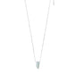 CHAKRA Amazonite necklace silver-plated, featuring a green amazonite stone pendant on a long silver chain, designed to enhance communication and confidence.