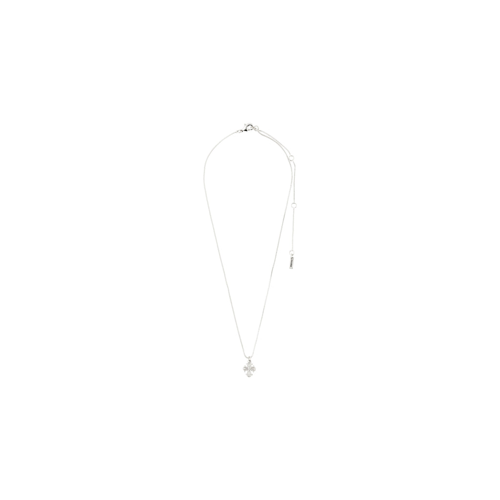 DAGMAR mini pendant necklace, silver-plated with a recycled Dagmar Cross on a fine box chain, inspired by Danish heritage.