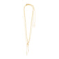 BREEZE necklace 2-in-1 set gold-plated featuring a knot design, turtle charm with crystals, and pearl pendant on layered chains.