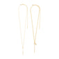BREEZE necklace 2-in-1 set gold-plated, featuring an anchor chain with a turtle charm and a bead chain with a pearl pendant, ideal for layering.