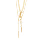 BREEZE necklace 2-in-1 set gold-plated featuring a turtle charm with crystals and a freshwater pearl pendant on layered chains.