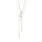 BREEZE necklace 2-in-1 set silver-plated features a micro turtle pendant with crystals and a freshwater pearl pendant, perfect for a bohemian layered look.
