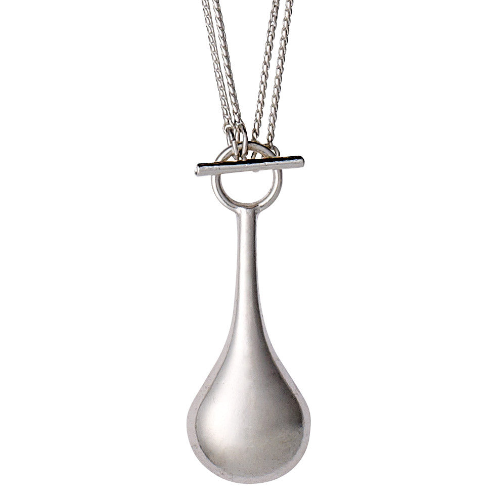 NATALIE necklace silver-plated, featuring an elegant silver drop pendant on an adjustable chain with double and single length options, highlighting Scandinavian craftsmanship.