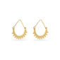 KIKU half hoop earrings, gold-plated, with Asian-inspired patterns and embellished half-rings, offering a bohemian touch to your style.