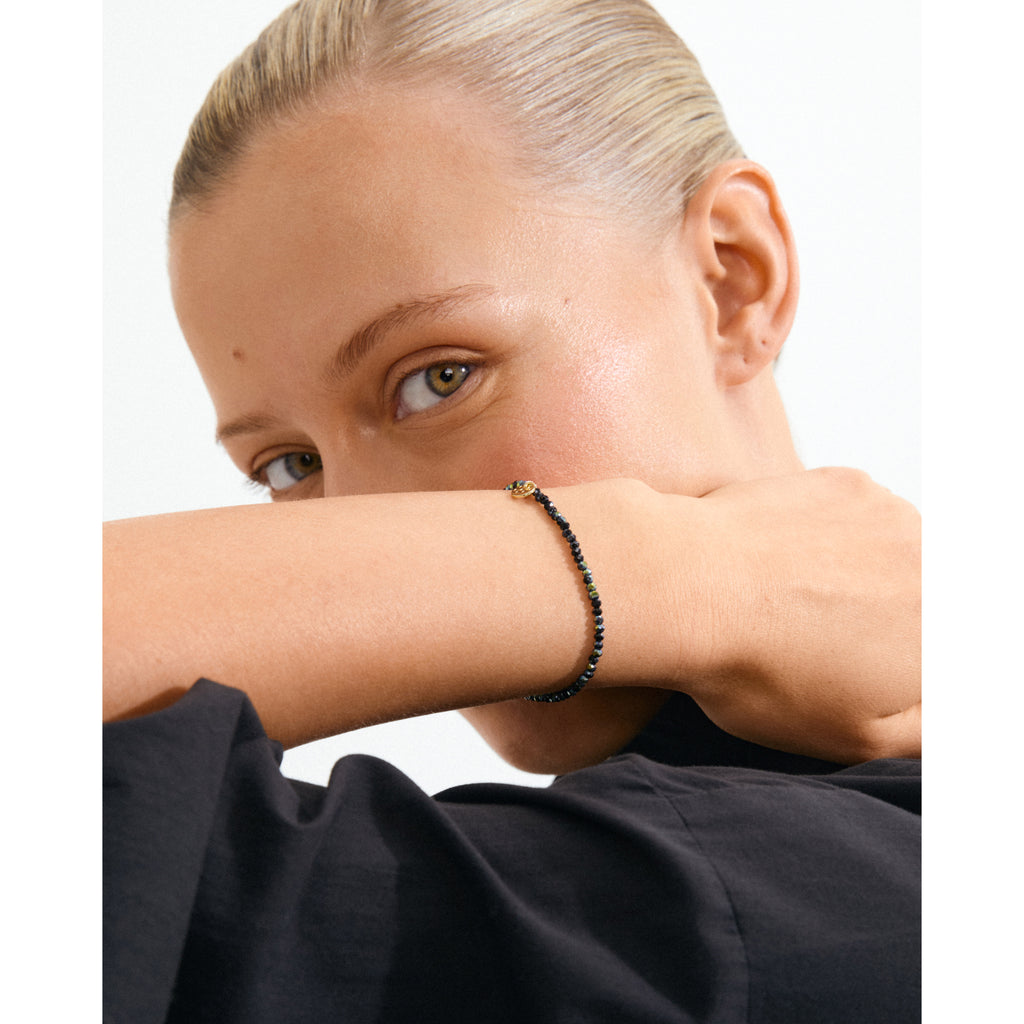 INDIE bracelet grey, gold-plated