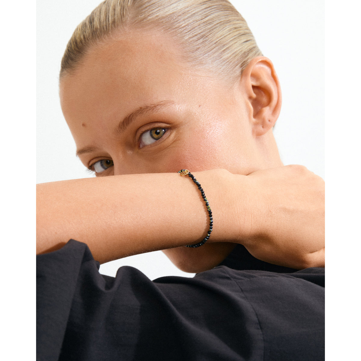 INDIE bracelet grey, gold-plated
