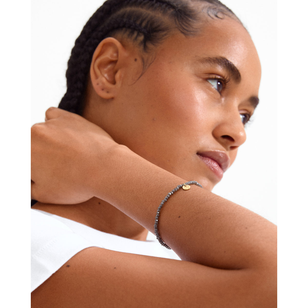 INDIE bracelet grey, gold-plated