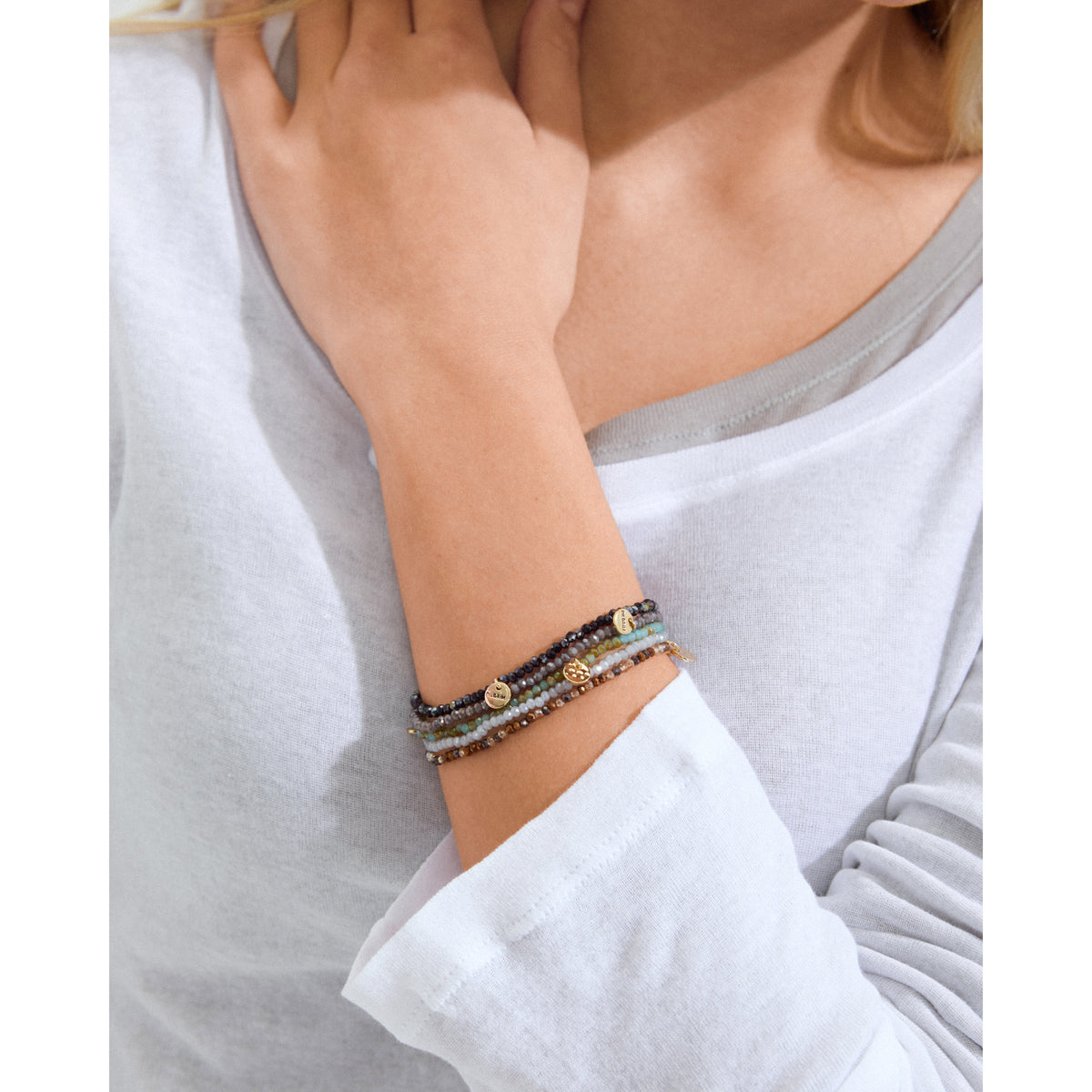 INDIE bracelet blue, gold-plated