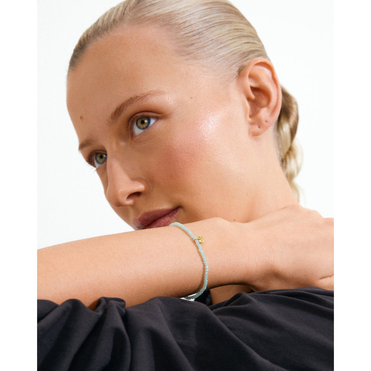 INDIE bracelet green, gold-plated