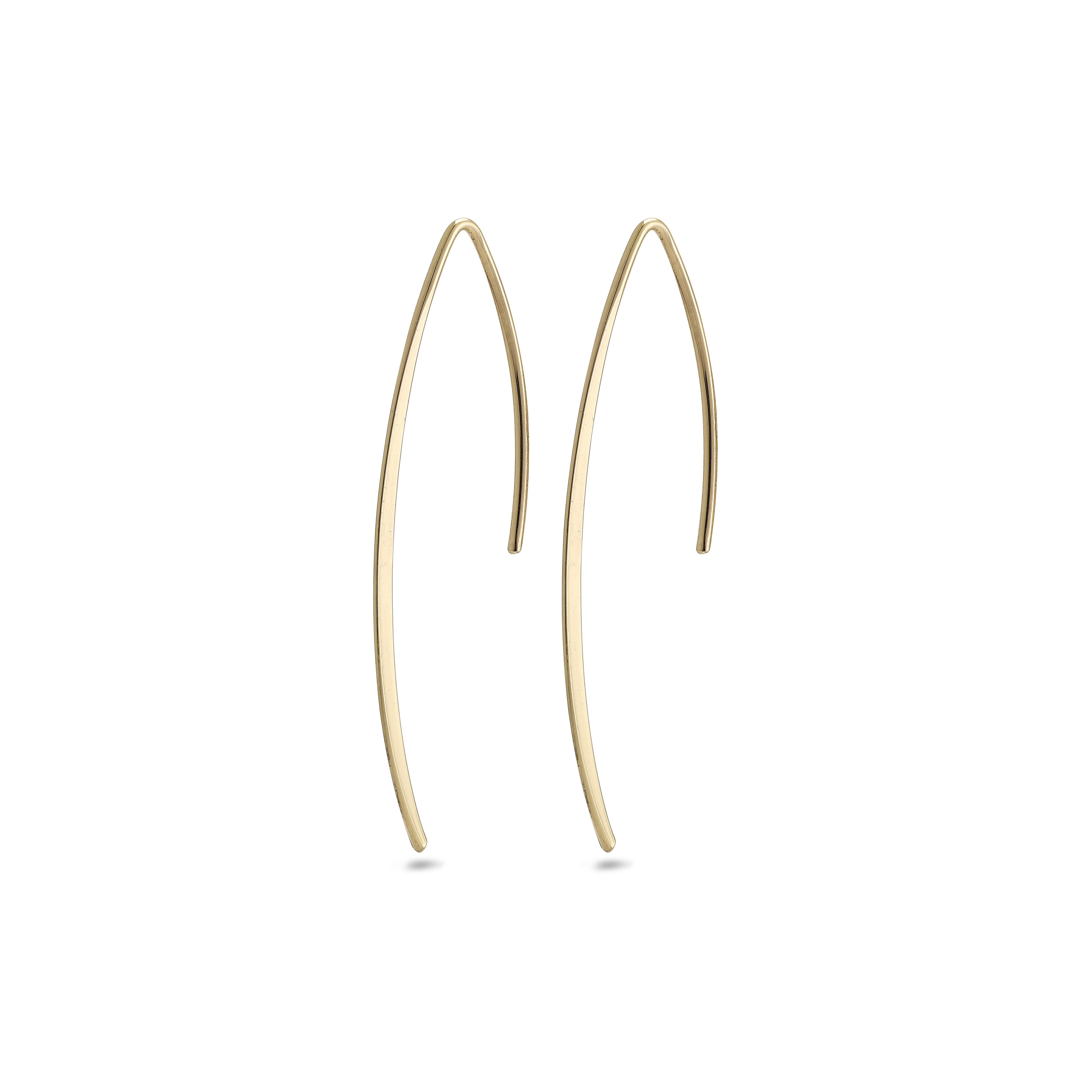 AGATHA earrings gold-plated, featuring a delicate, thin line design that elegantly dangles, embodying a classic yet modern style from Pilgrim's Danish handmade collection.