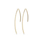 AGATHA earrings gold-plated, featuring a delicate, thin line design that elegantly dangles, embodying a classic yet modern style from Pilgrim's Danish handmade collection.
