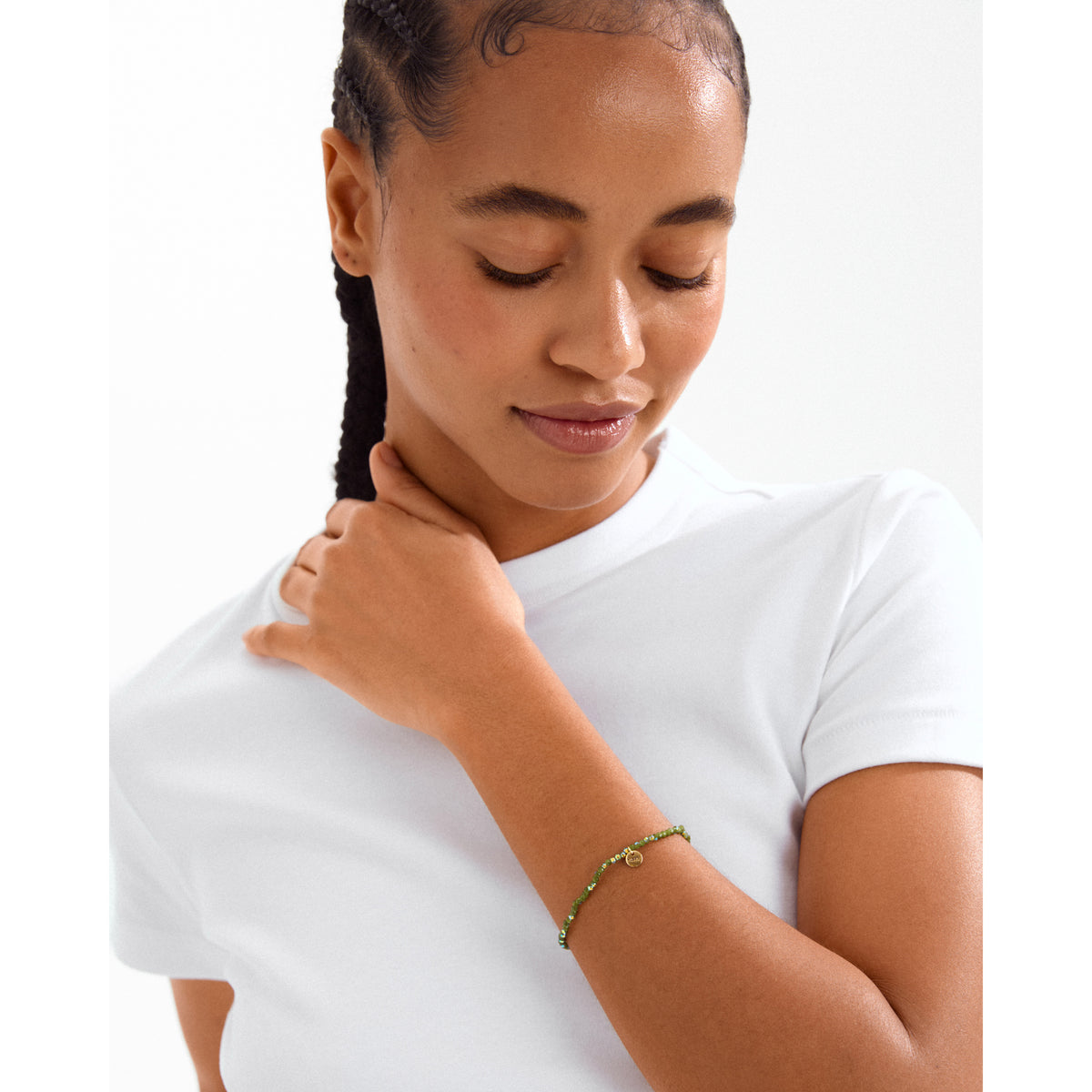 INDIE bracelet green, gold-plated