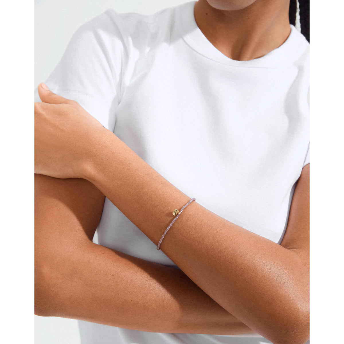 INDIE bracelet purple, gold-plated