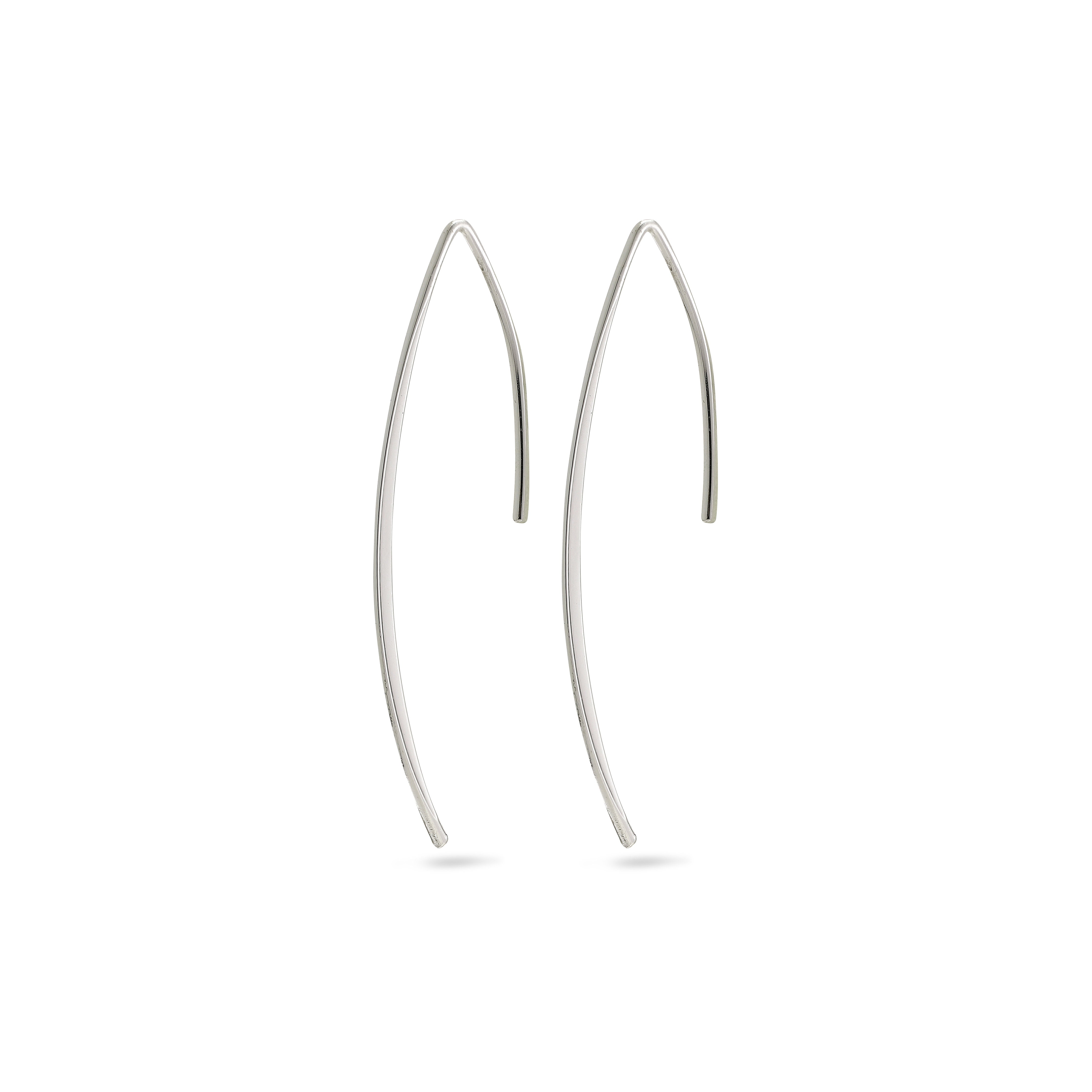 AGATHA earrings silver-plated, featuring a sleek, curved design, dangle elegantly, embodying Pilgrim's blend of timeless style and modern edge.