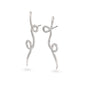 EBBA crystal snake earrings, silver-plated, featuring spiral design with sparkling crystals, exuding charismatic glamour and mythological inspiration.