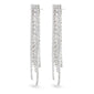 RACHEL earrings in silver-plated design feature cascading strands of clear crystals, creating a chandelier-inspired, sparkling look perfect for channeling your inner diva.