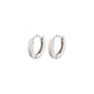 ARNELLE silver-plated huggie hoop earrings with a polished finish, showcasing elegant and timeless design, perfect for style-conscious individuals.