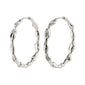 ZION organic shaped large hoops silver-plated