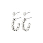 ANGELA 2-in-1 hoop & stud earrings silver-plated