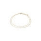 ELKA ankle chain 2-in-1 gold-plated, featuring two delicate chains with round pendants, perfect for adding elegance and shine to summer outfits.