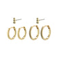 Gold-plated Marine hoop and crystal earrings 3-in-1 set featuring classic shapes with Preciosa crystals for a glam look.