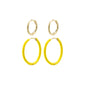 LUZIA yellow hoop earrings 2-in-1 set gold-plated