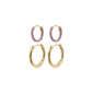 MARIT purple hoop earrings 2-in-1 set gold-plated