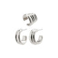 NADYA hoop and cuff earrings 2-in-1 set silver-plated
