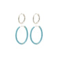 LUZIA blue hoop earrings 2-in-1 set silver-plated
