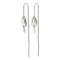 EMILIE chain earrings silver-plated with sleek chain design and pearl accents, inspired by nature's raw elegance, perfect for trendy, feminine autumn looks.
