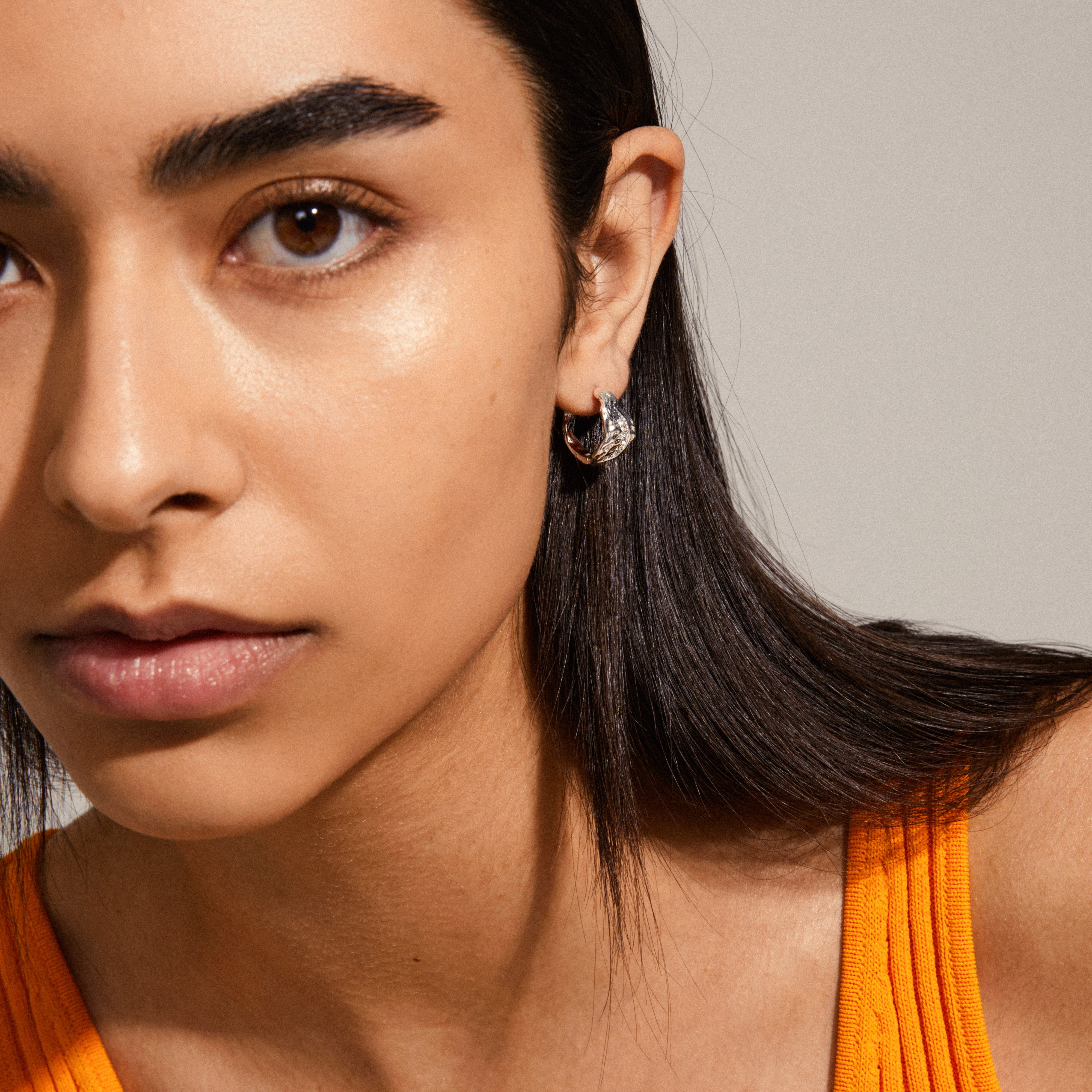 Crystal shop hoop earrings