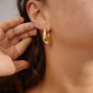 AUTUMN chunky retro hoop earrings gold-plated