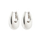 AUTUMN chunky retro hoop earrings, silver-plated with teardrop design, robust and stylish for a vintage-inspired look. Perfect for adding character to any outfit.