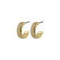 MATYLDA crystal hoop earrings, gold-plated, featuring sparkling Preciosa crystals. A timeless piece from Pilgrim, perfect for elevating both basic and glam outfits.