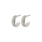 MATYLDA crystal hoop earrings, silver-plated, featuring a chunky silhouette with sparkling Preciosa crystals, perfect for adding everyday glamour.