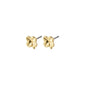 OCTAVIA clover earrings, gold-plated, featuring a four-leaf clover design symbolizing luck. Made from recycled materials, perfect for trendy, everyday wear.